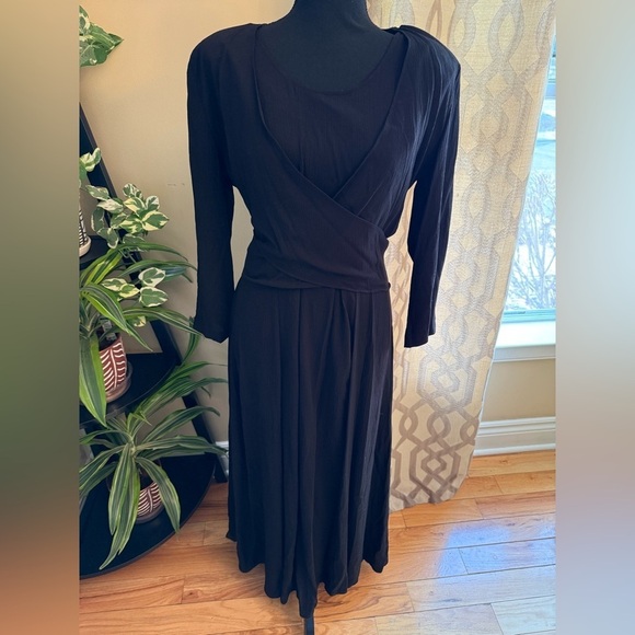 All that Jazz Dresses & Skirts - Vintage 80’s/90’s ALL THAT JAZZ Black Wrap Maxi Dress Women’s Size 11/12